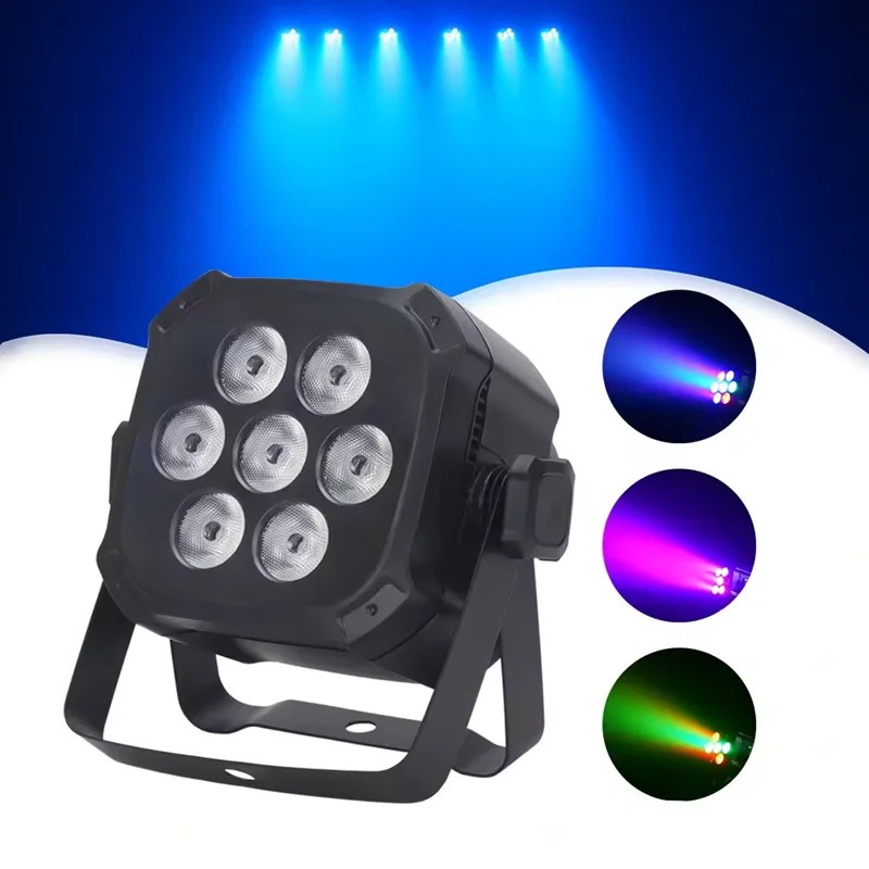 ไฟพาร์ LED ขนาดเล็ก7X3W ไฟพาร์ RGB LED ควบคุมด้วย DMX512ดีเจดิสโก้บาร์คลับปาร์ตี้งานแต่งงานเวทีการแสดงอีเว้นท์