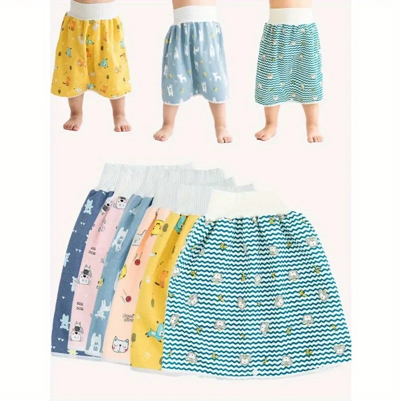 Reusable Baby Diaper Skirt 3pcs Simple Multi Color Leak Proof Nappy Cover For Boys Girls Potty Training Essential Daily Supplies