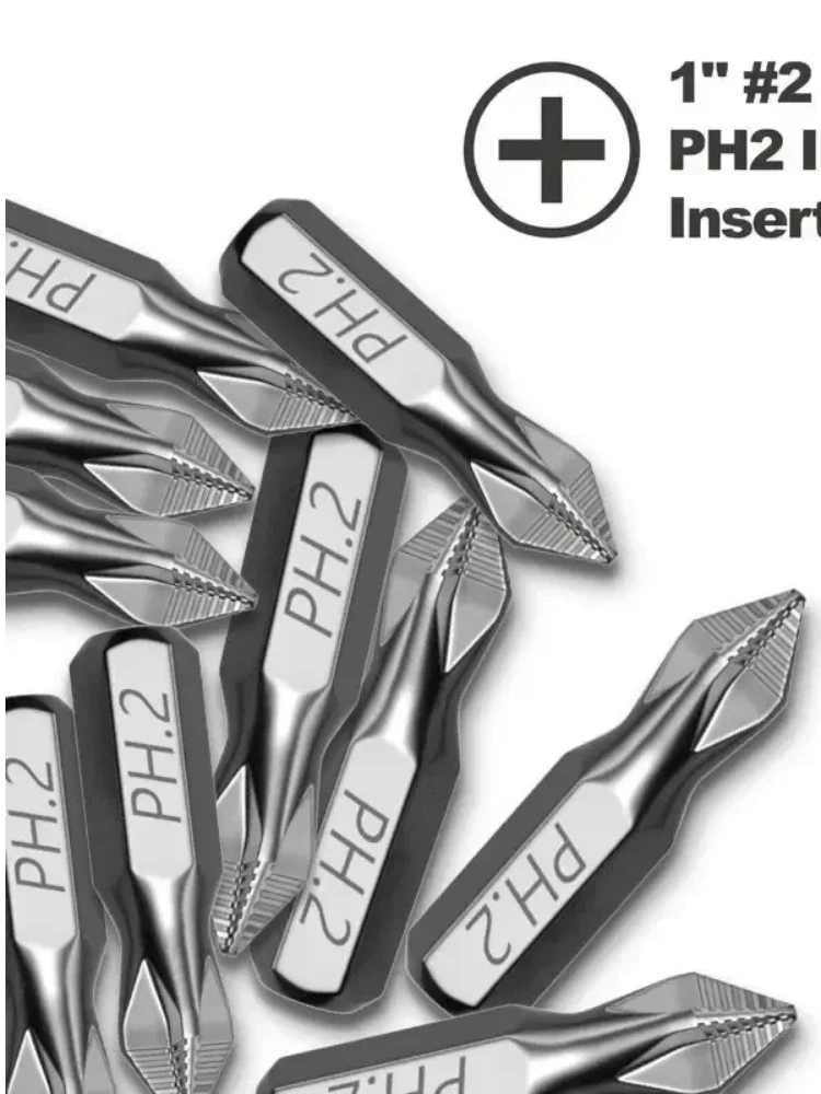 Embout de tournevis à percussion PH2 de 1 pouce, pour le traitement du plastique, du bois et du métal, 5/10 pièces