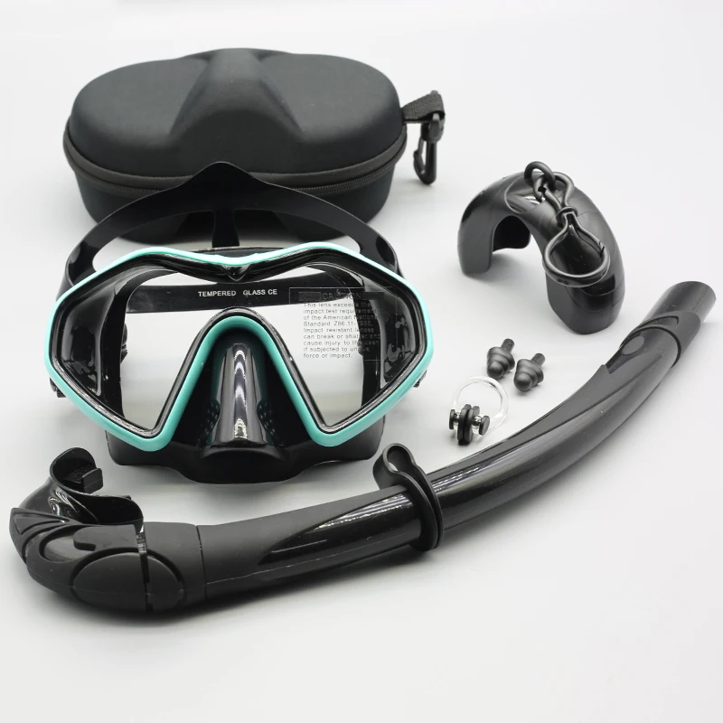 Adult Tempered Glass Diving Mask - Anti - Fog, Adjustable Strap, Silicone Skirt - Perfect for Snorkeling & Swimming