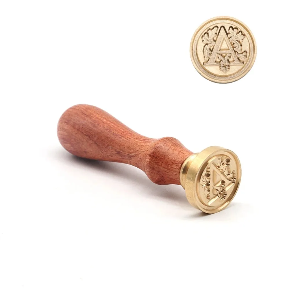 ♠Retro Wood Stamp Classic 26 Letter A-Z Alphabet Initial Sealing Wax Seal Stamp Ancient Seal Post Decorative Antique Stamp Gifts