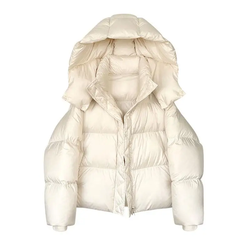

Thiened White Du down Puffer Jaet Women's Winter New Sle Bread Sle Coat Warmth Basic Model Commuter Sle Korean Ve...