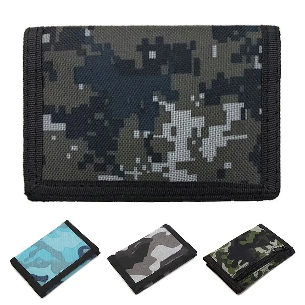 Multifunctional Camouflage Slim Wallet Gifts with Zipper Outdoor Travel Coin Purse Women Man Classic Trifold Sports Wallet