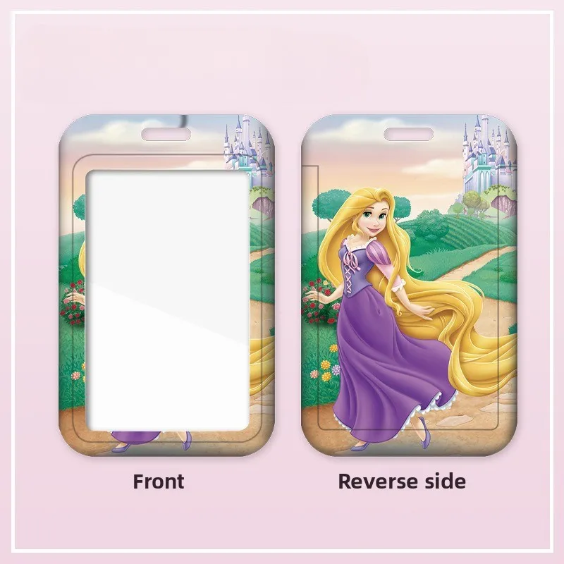 Disney princess Card Holder with Long Lanyard Cute Princess Style for Students Campus Use Bus Access Work ID Badge