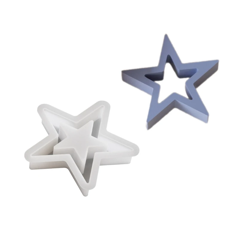 Molde silicona estrella multiusos ZB91 para adornos elegantes para árboles Navidad