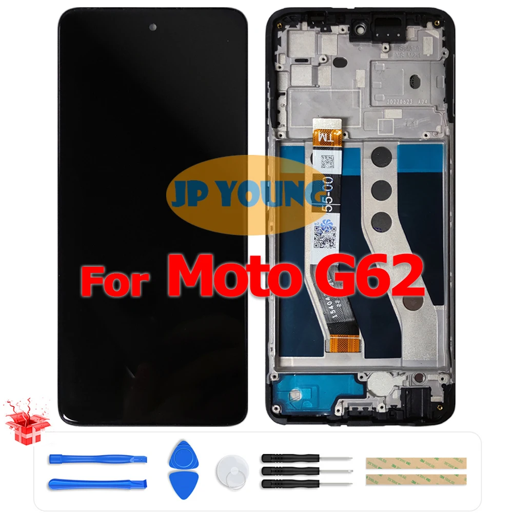 オリジナル-65-インチ-lcd-タッチ-スクリーン-デジタイザー-アセンブリ-フレーム付き-motorola-moto-g62-5g-用-交換用