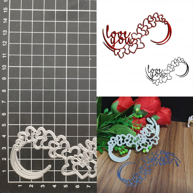

love you heart Metal Cutting Dies for DIY Scrapbooking Craft Die Supplies Moulds Card Album Decoration