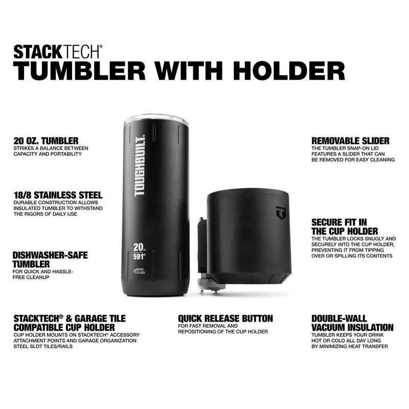 TOUGHBUILT TB-B1-A-52 Vacuum Cup 590ML Double-wall Vacuum Cold And Heat Preservation Cup Holder Mounts StackTech Portable