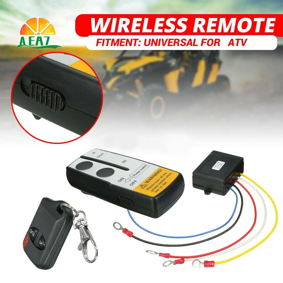 

AEA7-12V 315Mhz 50Ft / 15M Wireless Winch Remote Control Controller Kit For Jeep ATV US