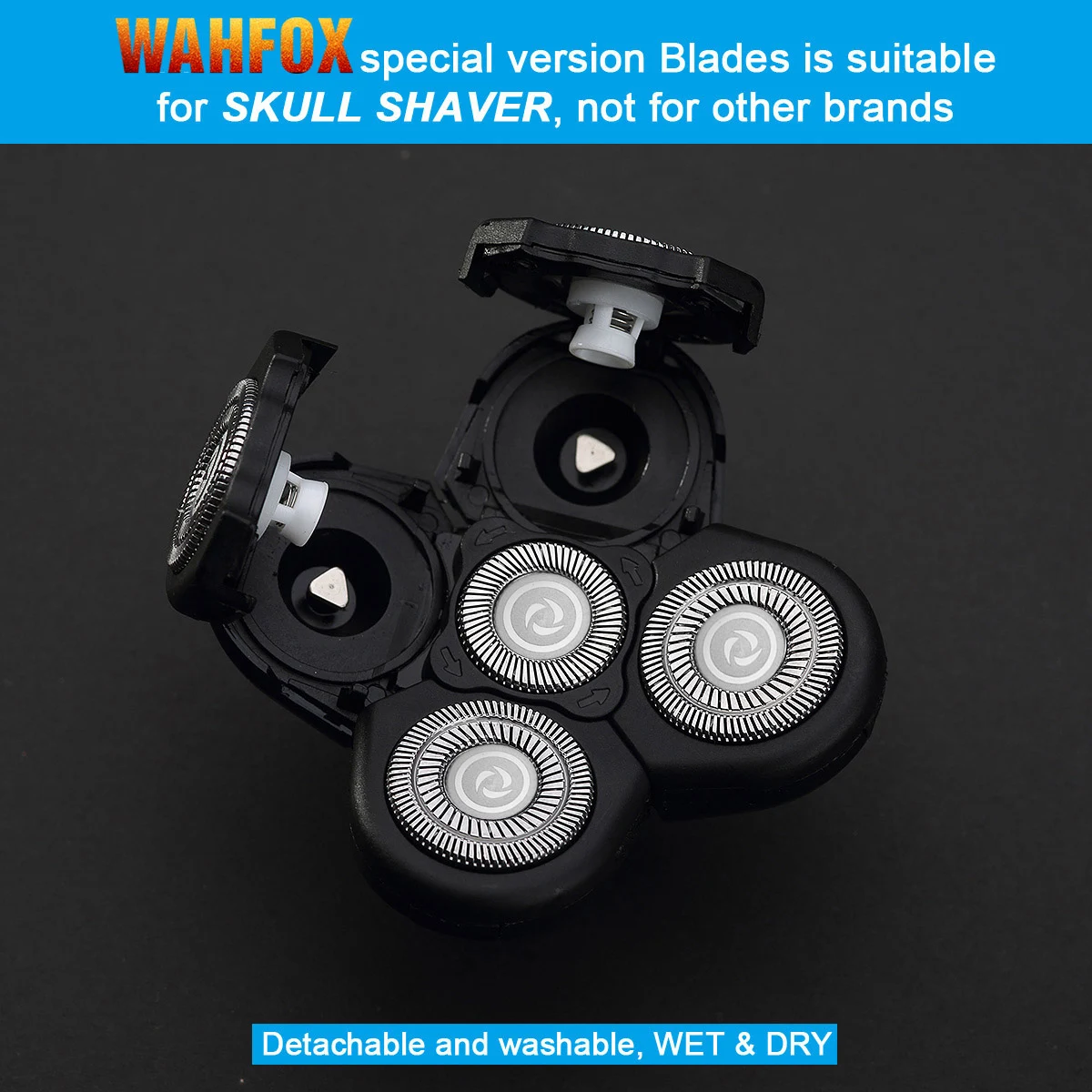 WAHFOX cabezales de repuesto para afeitadora de Calavera, cabezal de PITBULL