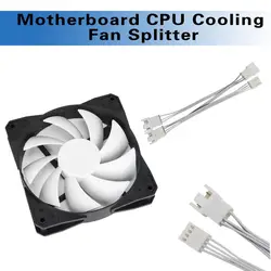 PWM Fan Splitter Cable 4Pin Motherboard CPU Cooler Cooling Fan 1 to 3 Convertor Connector Extension Cord Computer Accessories