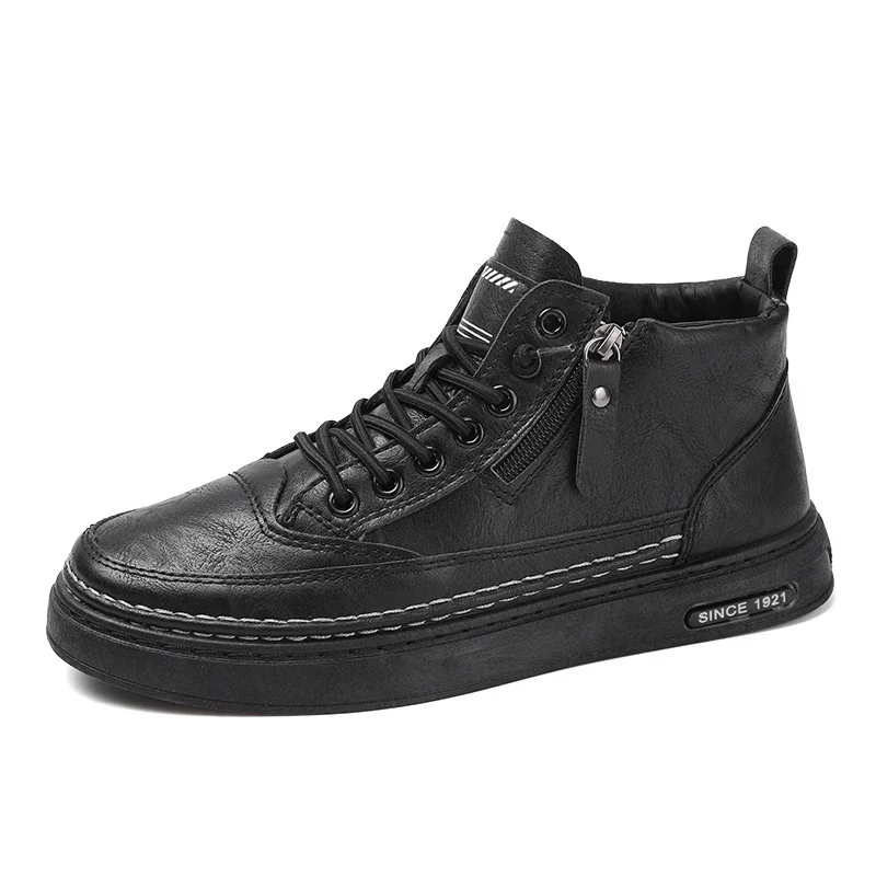 Men Boots Winter High Top Leather Shoes Cotton Shoes Ankle Boots Business Casual Outdoor Shoe Male Sneakers Botines Para Hombres