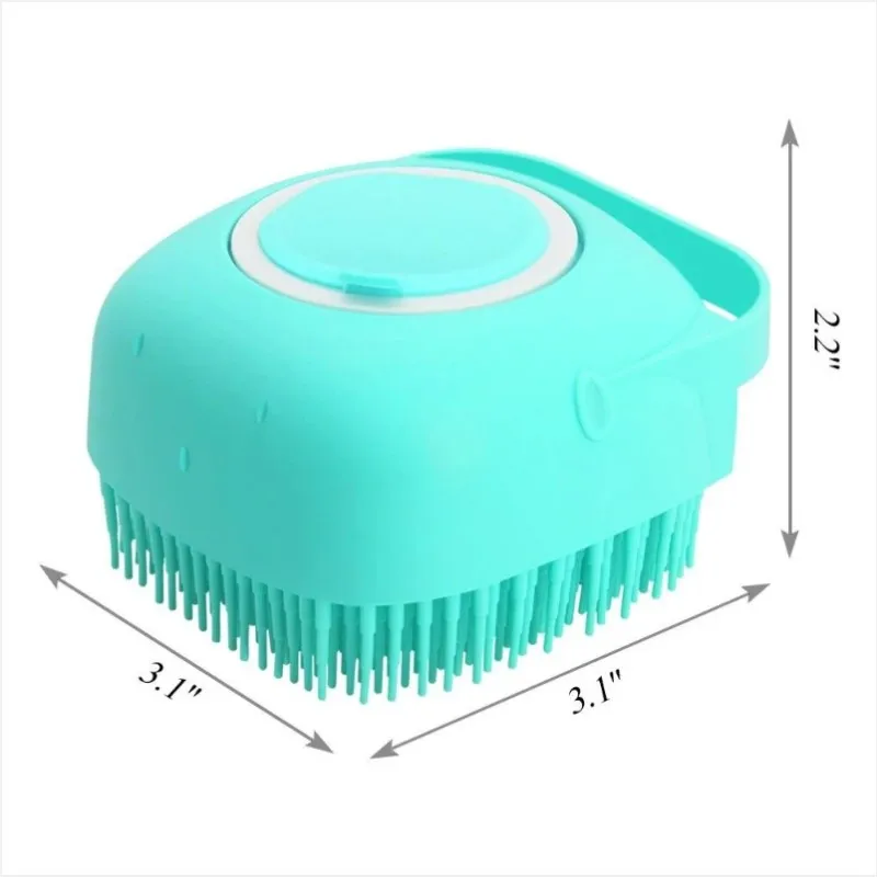 Pet Cat Shampoo Brush 2.7oz 80ml Cat Massage Comb Grooming Scrubber for Bathing Short Hair Soft Silicone Rubber Comb