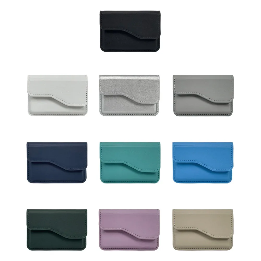 Cash Wallet Phone Back Magnetic Card Bag PU Leather Multifunction Flip Card Case Side-opening Portable Card Holder Outdoor