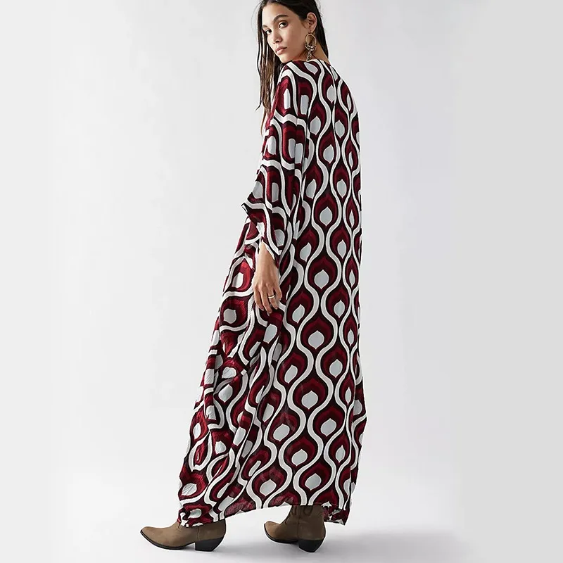 WeHello - Fashion 2024 Spring/Summer New Print Dress Bohemian Beach Style Long Dress for Women