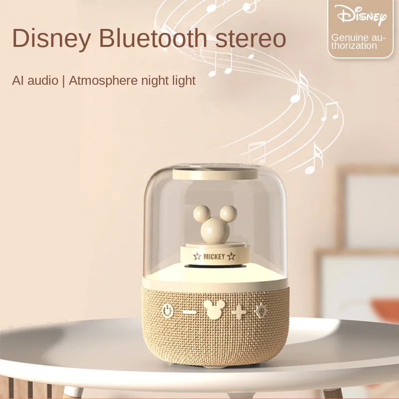 

Disney Genuine Mickey Bluetooth Speaker Creative Desktop Decoration Atmosphere Night Light Bluetooth Speaker Smart AI Small