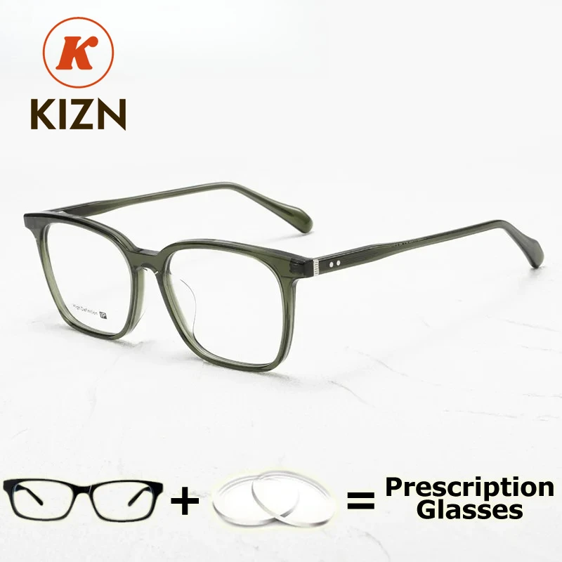 

KIZN Men Reading Glasses Optical Eyewear Multifocal Prescription Wide Progressive Lens Transition Anti Blue Light Myopia Glasses