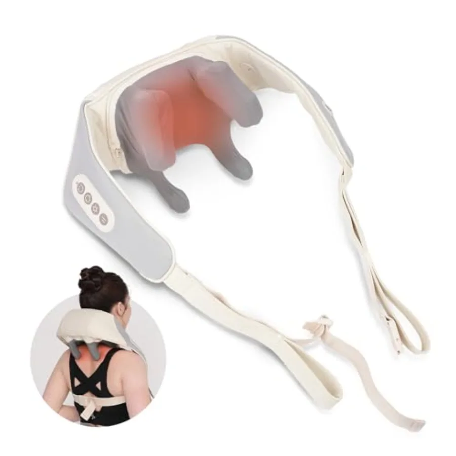 

HubiCare Mini Neck Massager with Heat Cordless Electric Massager for Neck and Shoulder Relief Upgraded 4D Deep Tissue Kneading