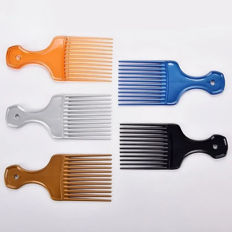 1 Piece Wide Teeth Brush Pick Comb Fork Hairbrush Insert Hair Pick Comb Plastic Gear Comb For Curly Afro Hair Styling Tools