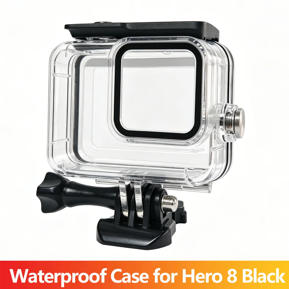 40M Underwater Waterproof Housing Case for GoPro Hero 8 Black Action Camera Diving Protective Shell with Quick Release Mount