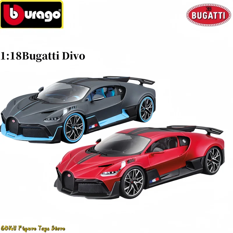 Original 1:18 Bruago Bugatti Divo Chironแบบคงที่จําลองMiniatureรถDiecast Collectionของขวัญของเล่นของขวัญวันเกิด