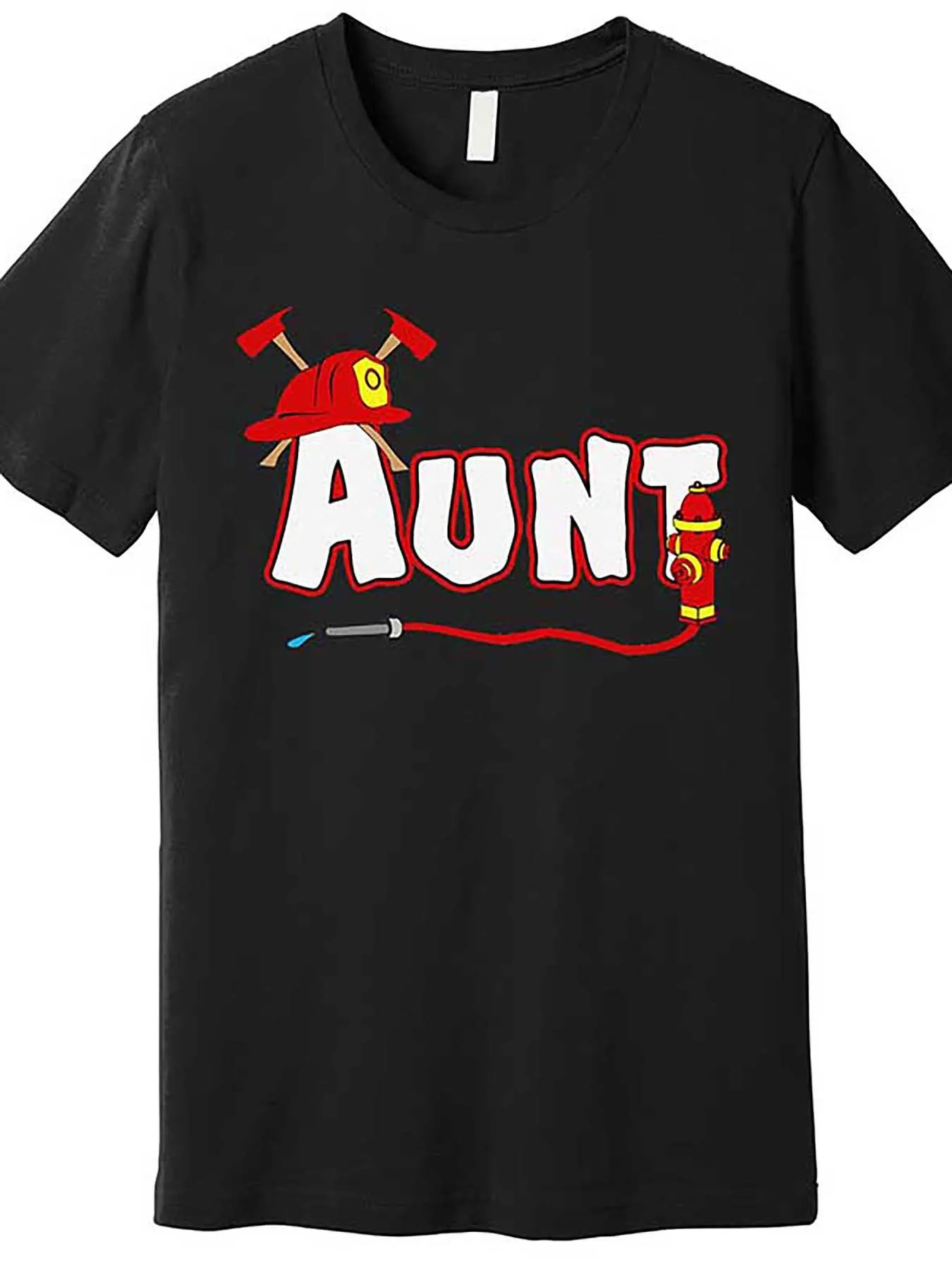 Fun black short-sleeved cotton t-shirt with 