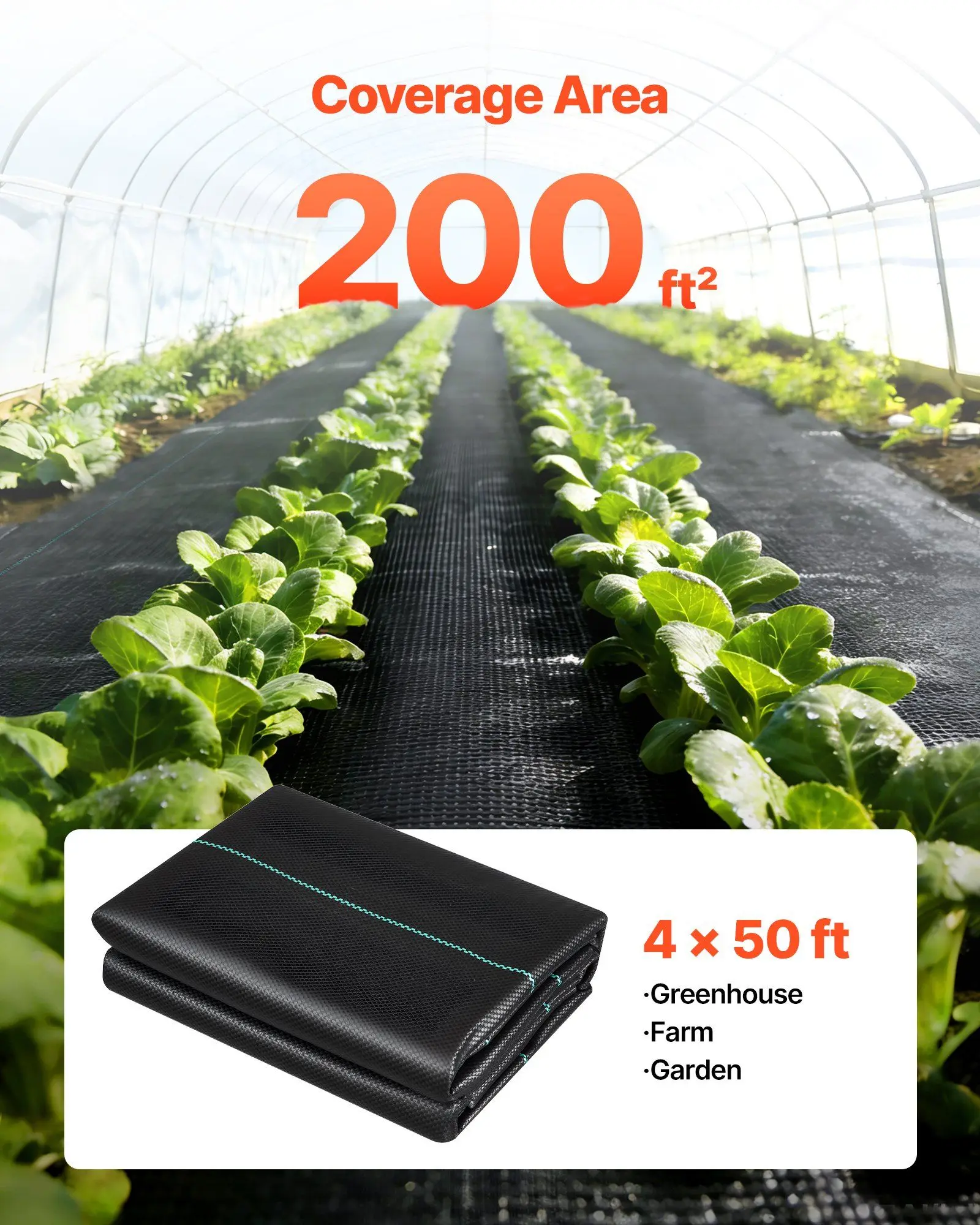 Weed Barrier Fabric Heavy Duty, 2 Packs 4x50FT 3.2oz Weed Blocker Fabric, Woven Landscape Fabrics, Garden Fabrics Weeds Barrier, Weeds Control Ground Cover, Geotextile Webbing, Black