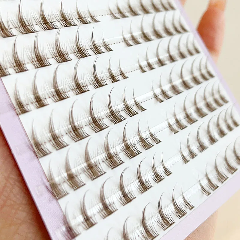 10 Rows DIY Caramel Color Eyelash Natural Manga Brown Segmented False Eyelashes Soft Eyelashes Extension Daily Makeup Tools