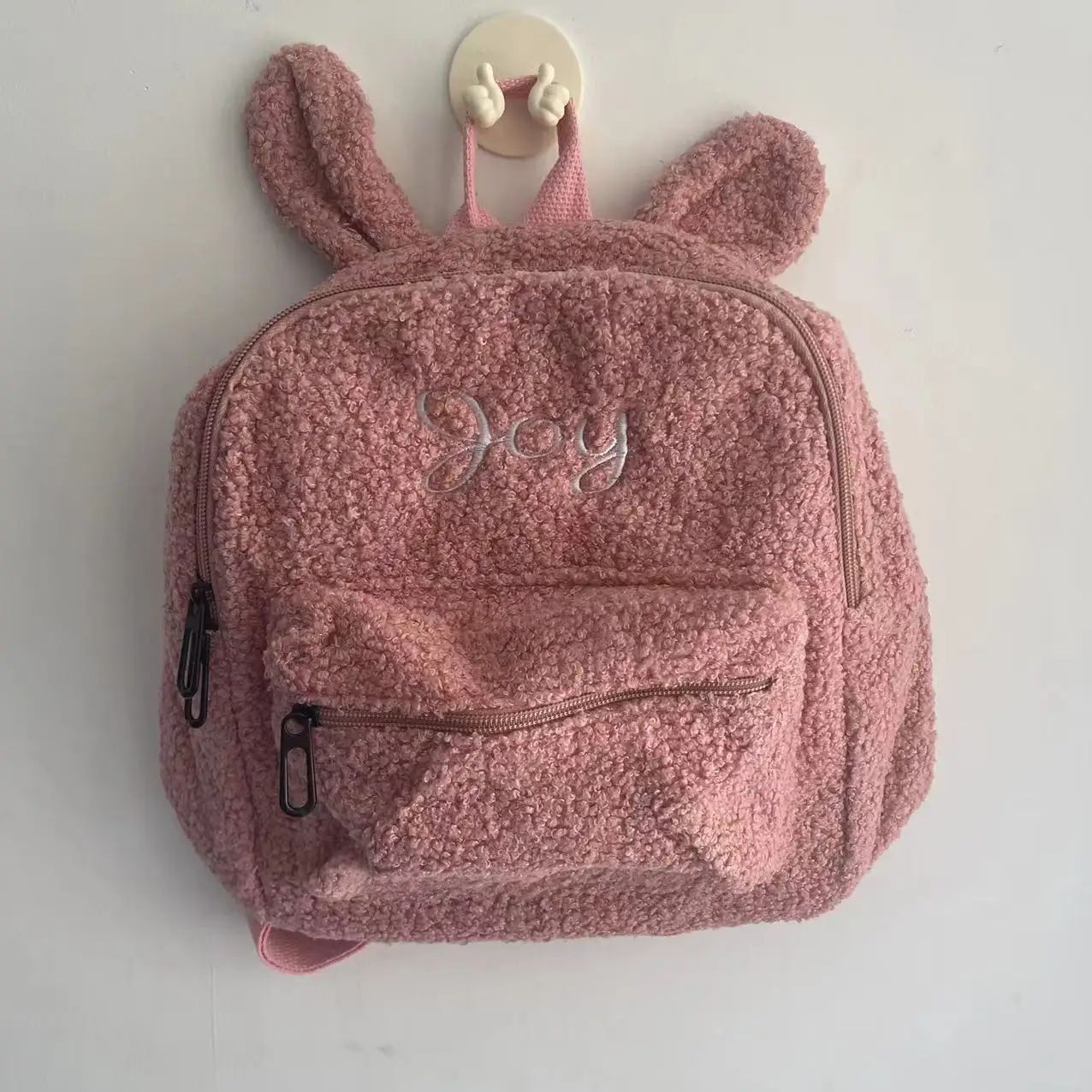 

New Embroidered Name Cute Rabbit Ears Plush Backpack Custom Personalized Girl's Portable Outdoor Backpack Student Schoolbags