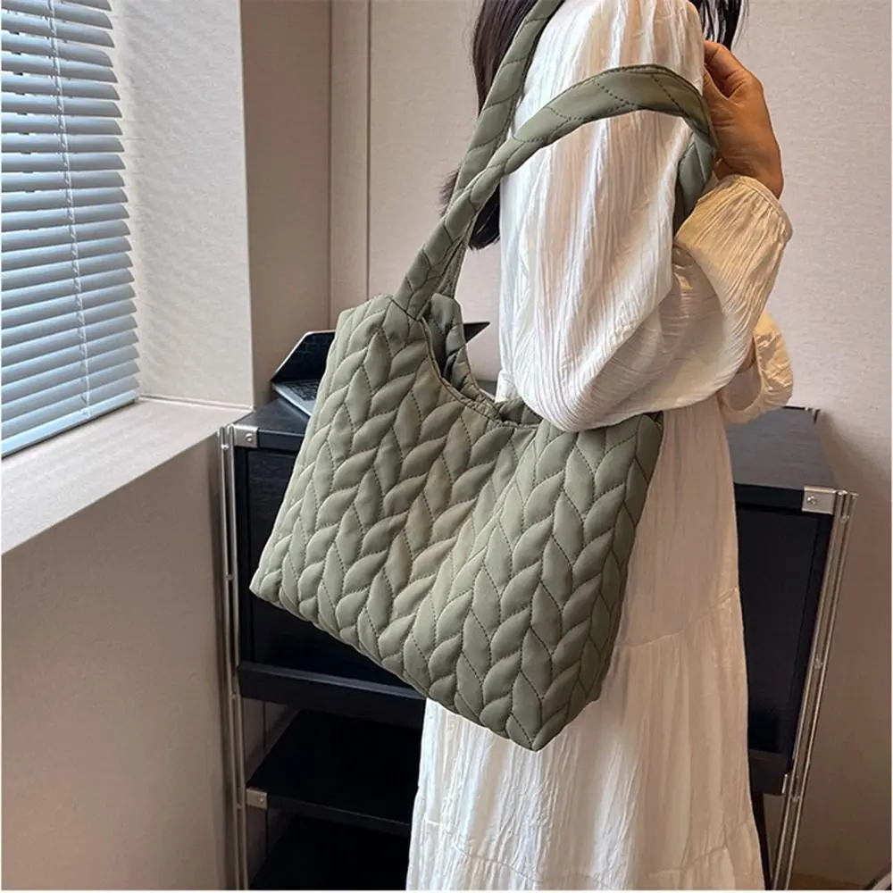 

Сплошная стеганая сумка на плечо с вышивкой, мягкая женская сумка с хлопковой подкладкой, большая вместительная удобная ручка