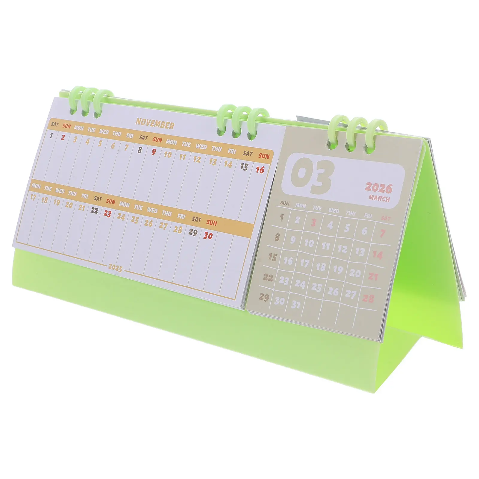 

2026 Standing Desk Calendar Mini Monthly Planner Compact Flip Design Twin-Wire Binding Sturdy Paper Reinforced Base Daily