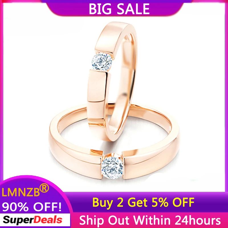 

Кольцо LMNZB из тибетского серебра с круглым фианитом для мужчин и женщин, гипоаллергенное обручальное кольцо золотого цвета