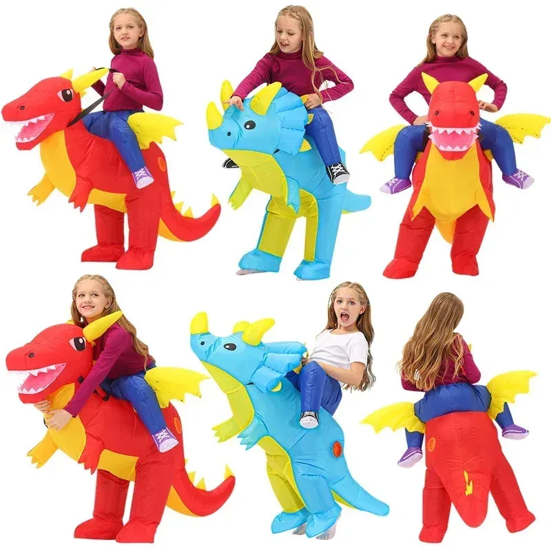 XT8Kids Costumi di dinosauro gonfiabile Anime Costume cosplay di Halloween Pterodattyl Tricertops Dissfrez Purim Vestito di compleanno Gi@XT6!
