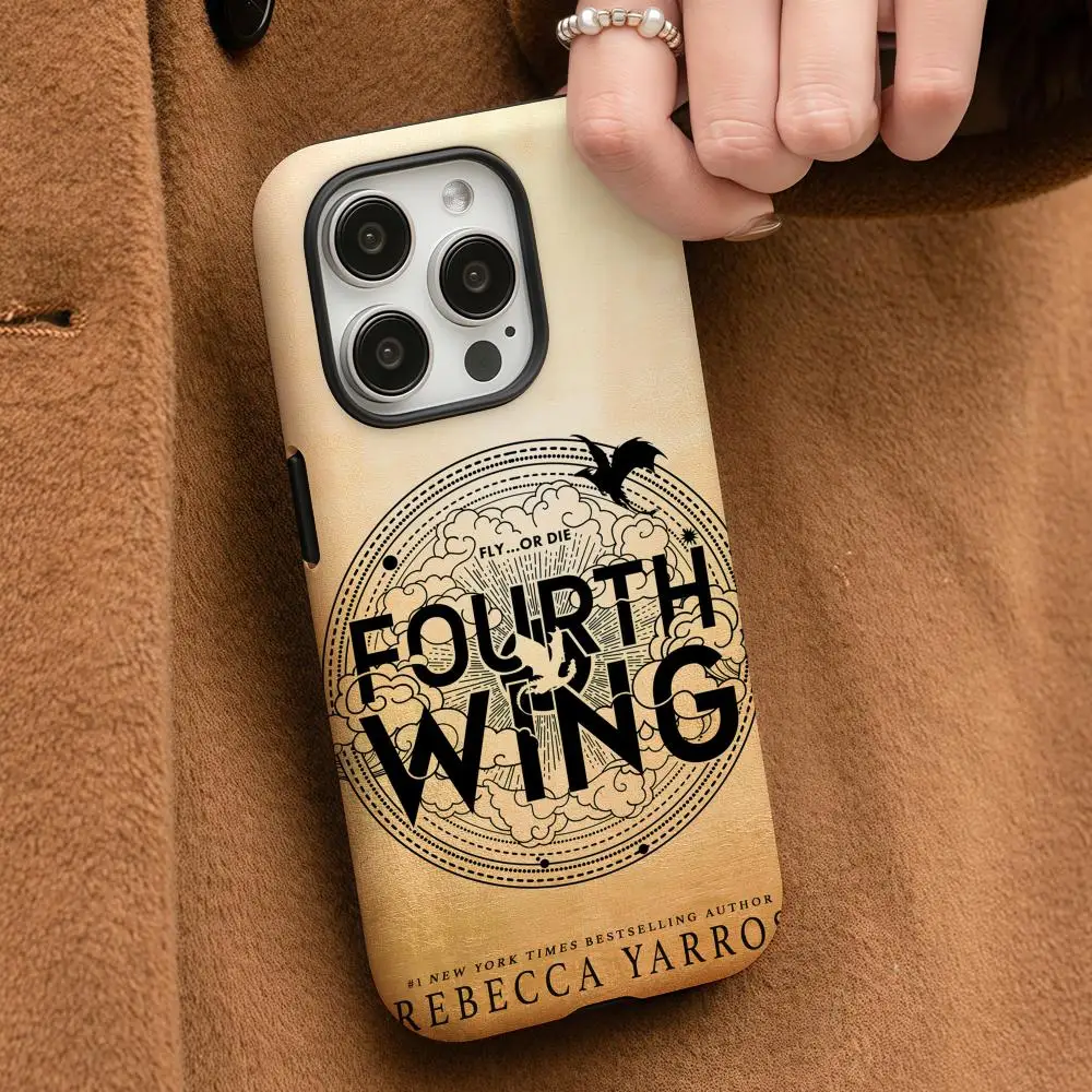 

F-Fourth W-Wing Dragon Phone Case For iPhone 17 16 15 14 13 12 Pro Max Plus Glossy HD Double-Layer Liquid Back Film Hard Shell