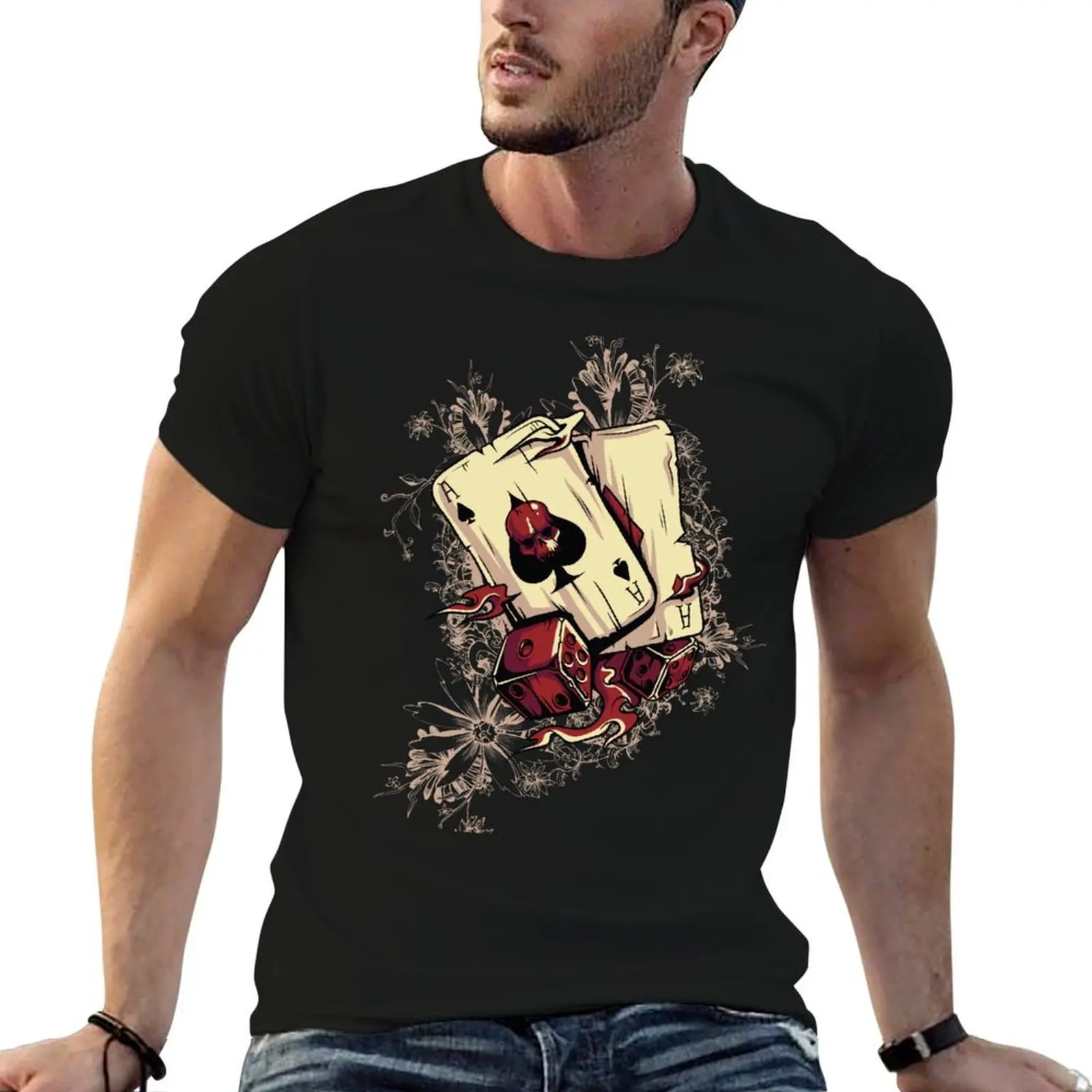 

GAMBLING ACES DICE T-Shirt t shirts for man pack white man t shirt summer t shirt custom print T-shirt