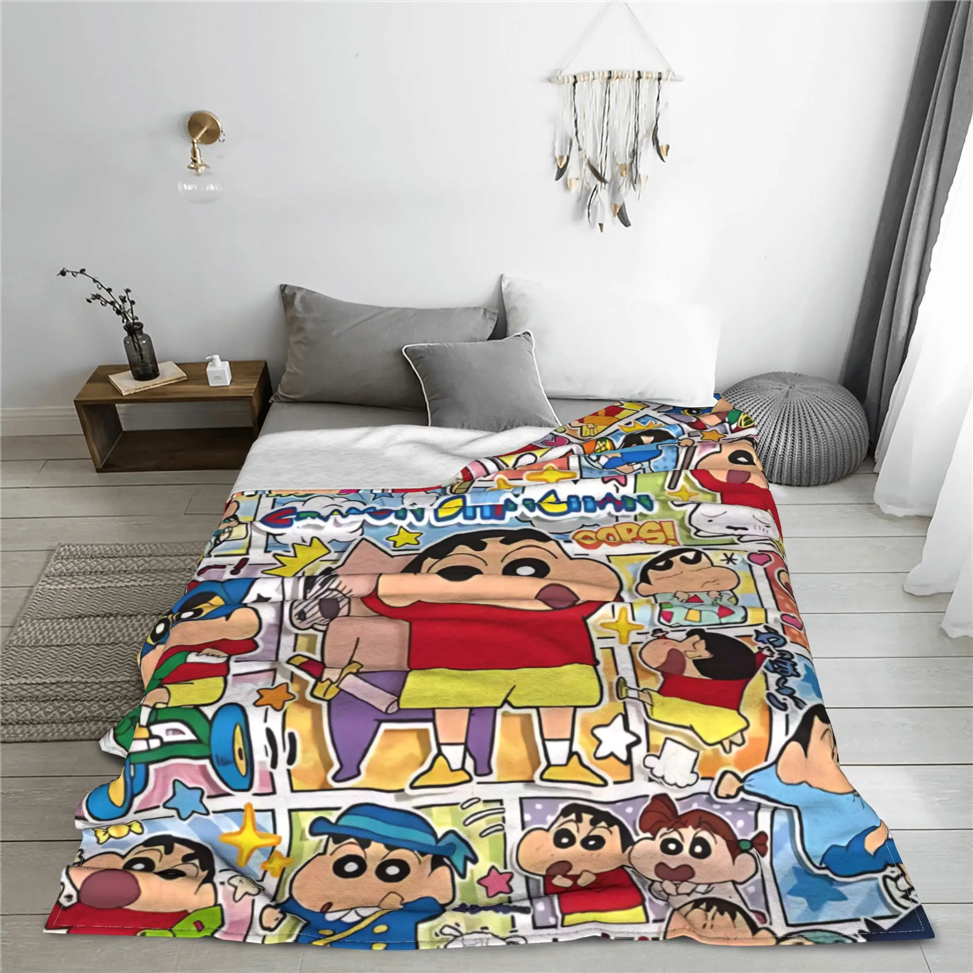 1PC Crayon Shin chans  home room decorations Winter Blankets for Adults Bedding Home Interior Sofa Knee