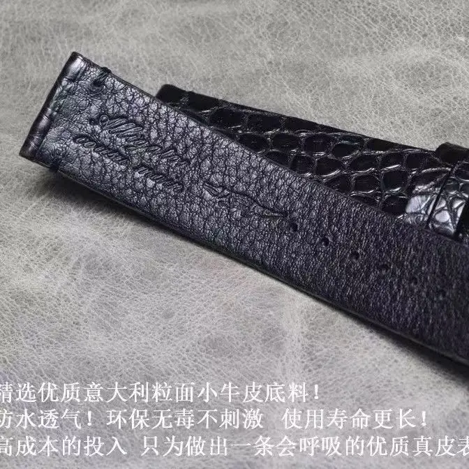 

Handmade soft thin 16mm 18mm 19mm 20mm 21mm 22mm American crocodile leather strap with genuine leather strap