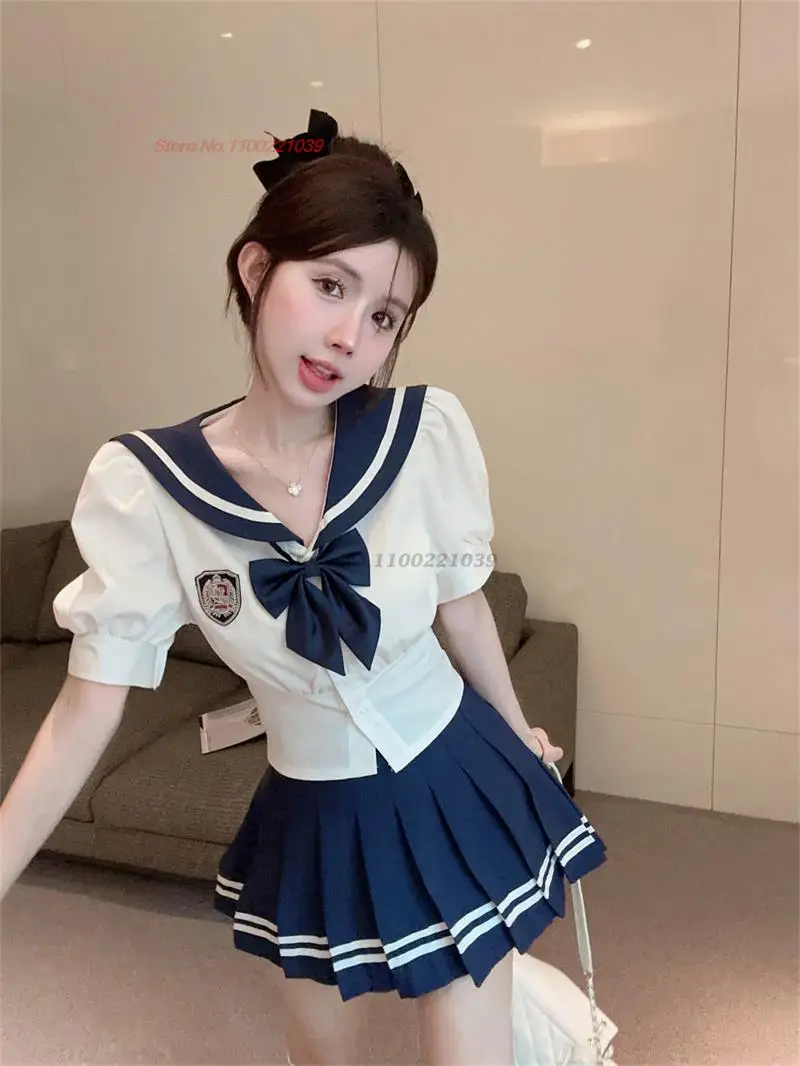 2024 woman school uniforms sexy collage student sailor party cosplay costume japanese short sleeve jk suit girls pleated skirt