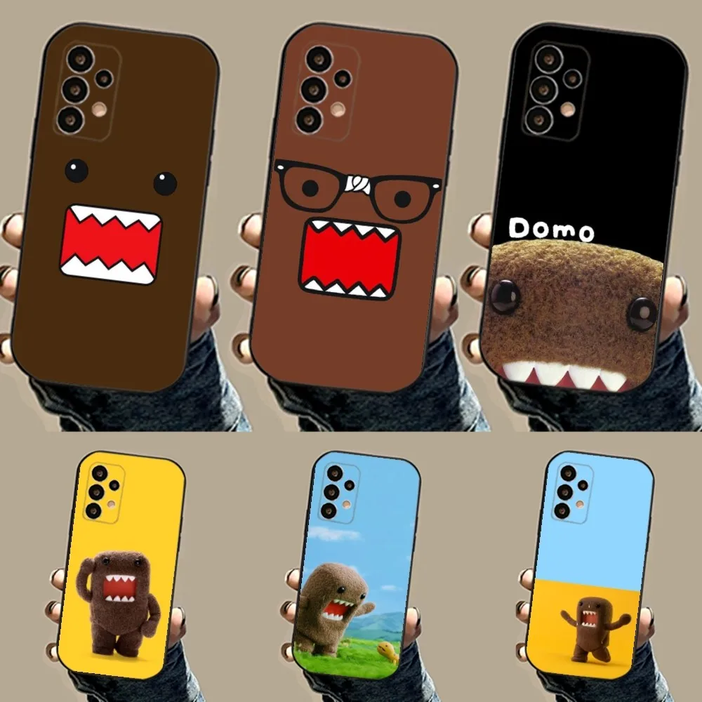 Cute D-Domo Kun Phone Case For Samsung S24,23,23,22,30,21,10,9,Note20 Ultra,Lite,Ultra,5G,Plus,FE,Black Soft Case