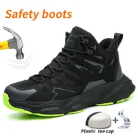 Zapatillas de trabajo, zapatos con punta de acero, zapatos de trabajo a prueba de pinchazos, botas, calzado indestructible de moda, zapatos de seguridad para hombres