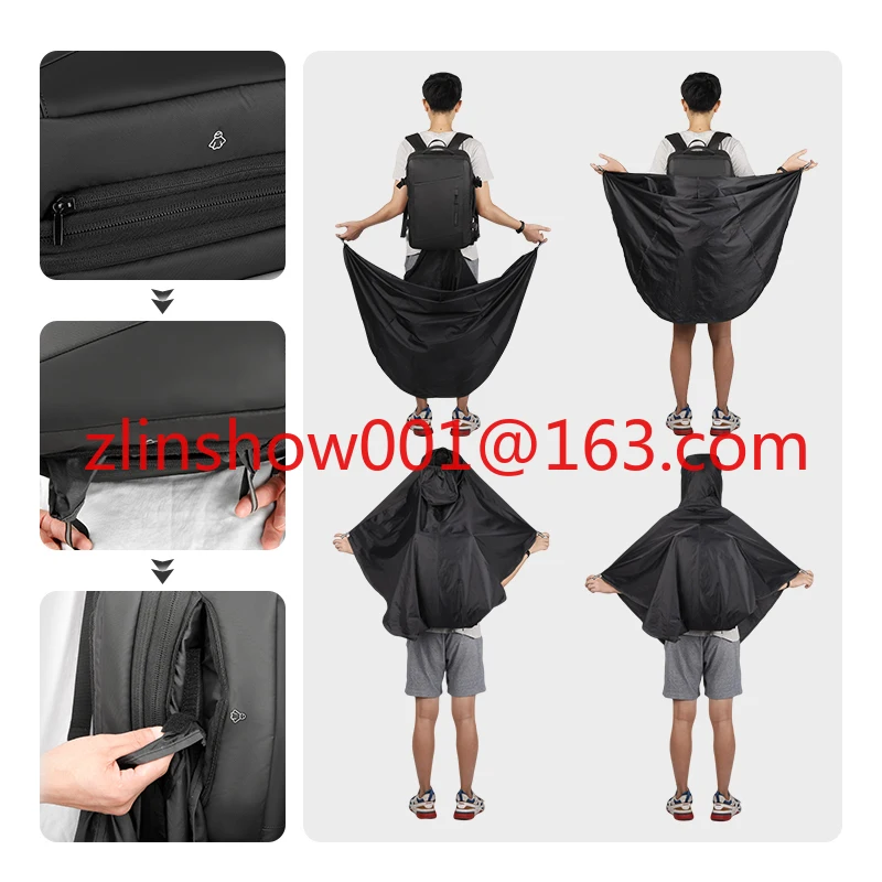 Emergency Raincoat  Laptop Backpacks with Usb Charging Port Bag Travel Backpack Wholesale Customization