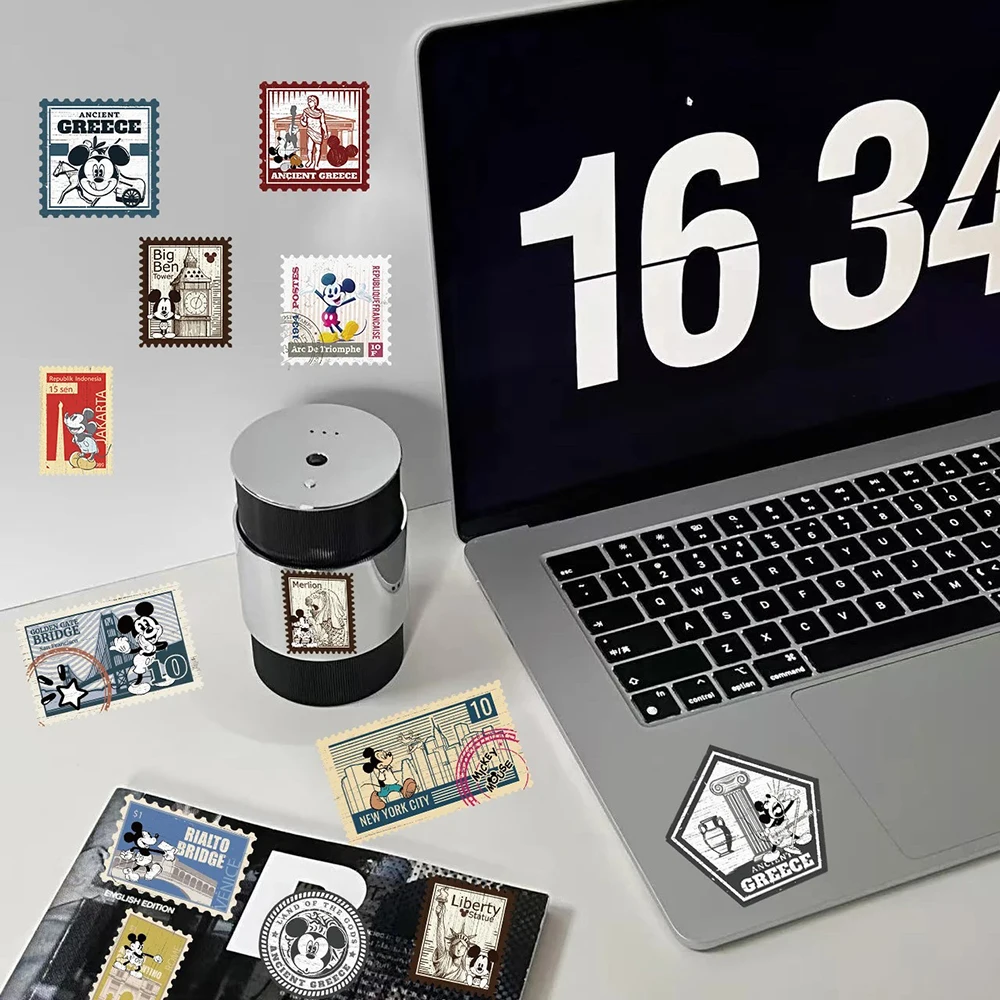 10/30/50pcs Vintage Disney Mickey Mouse Stamp Graffiti Stickers Laptop Phone Skateboard Fridge Funny Cartoon Sticker Kids Toys
