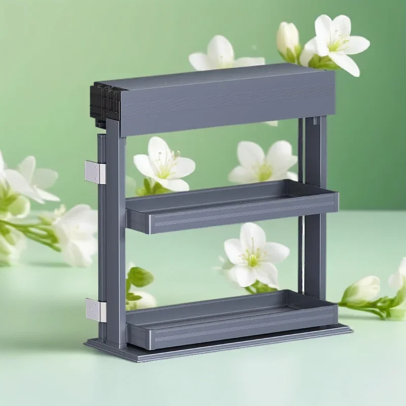 

Hot sale Modern Home Seasoning Storage Induction Lift Pull Down Kitchen Cabinet Large Capacity Stainless Steel Pull Basket