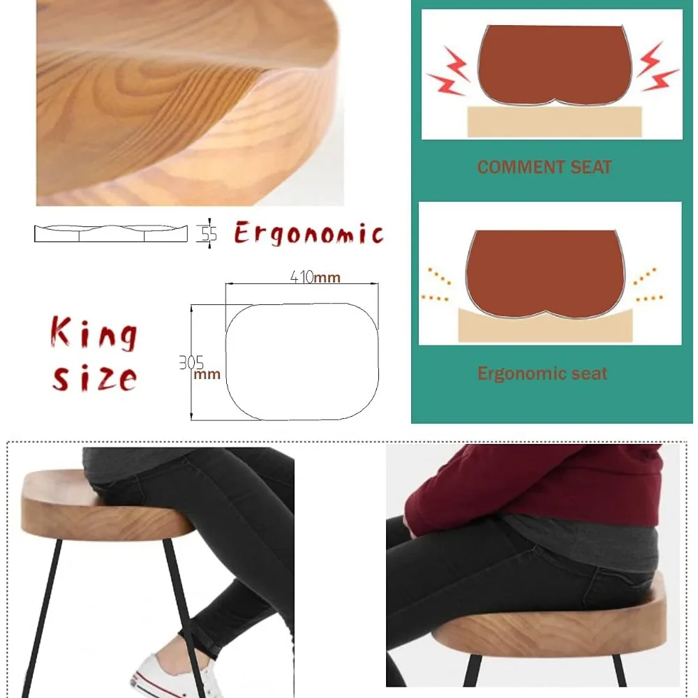 Par de cadeiras de bar americanas de inspiração vintage, bancos de madeira de estilo contemporâneo, cadeiras de jantar altas modernas de meados do século