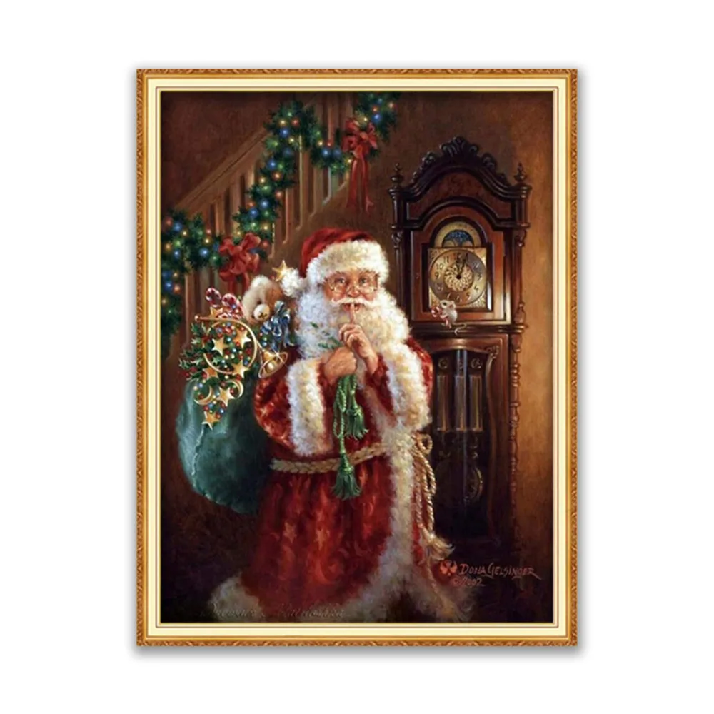 Boże narodzenie Santa Claus DIY Cross Stitch 11CT zestawy do haftowania Craft zestaw do robótek ręcznych nić bawełniana płótno z nadrukiem nowy