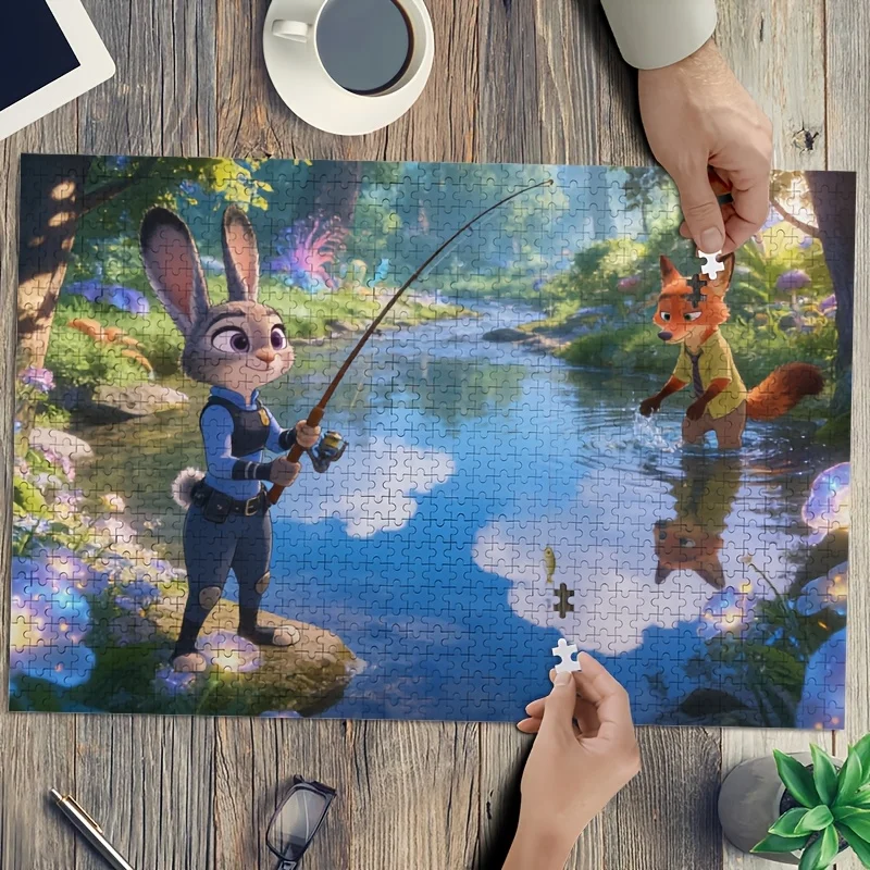 

1000pcs Disney Zootopia Judy Hopps and Nick Wilde Poster Puzzle, High Difficulty, Home Decor, Birthday Gift, Creative Brain Te