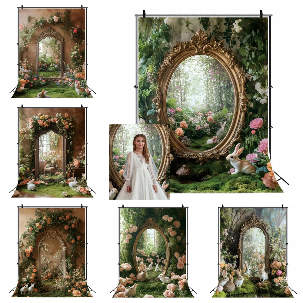 

Easter Photography Backdrop Spring Forest Flower Metal Arches Girls Princess Birthday Party Decoration Art Portrait Background