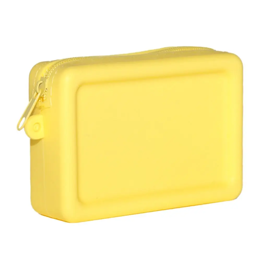

Simple Silicone Organizer Cosmetic Bag Smooth Zipper Waterproof Wallet Coin Purse Macaron Color Travel Pouch Students