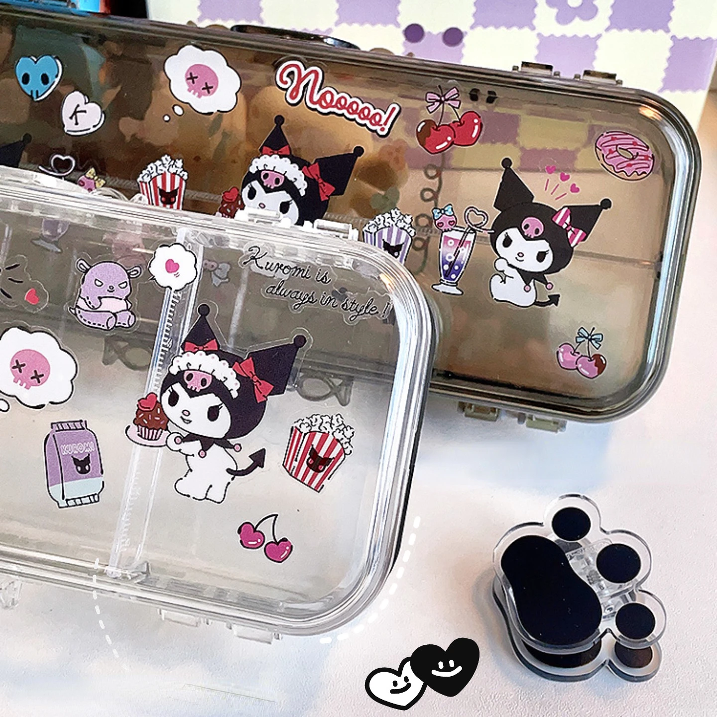 Sanrio Kuromi My Melody Cinnamoroll Hello Kitty Transparent Pencil Case Children Primary School Students Stationery Supplies