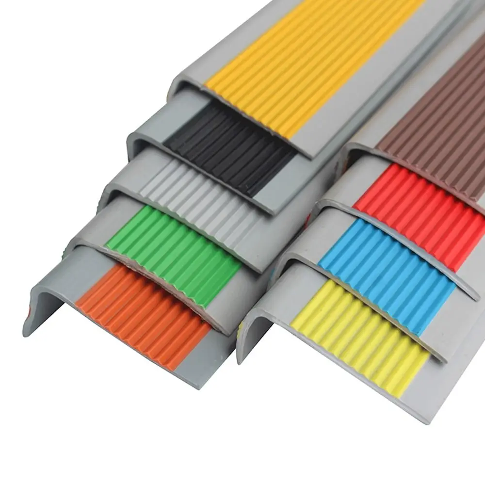 100cm Anti-slip Strip Against Mechanical Damage Non-slip Safety Rubber Angle Step Edge Shape Of Grooves New Stair Nosing